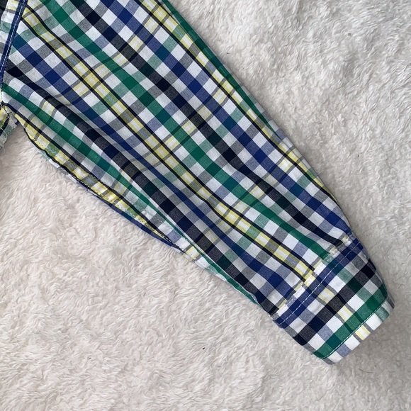 Nautica 24M Button Down Shirt EUC Blue Green Yellow - Picture 6 of 10